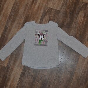 Disney Gray Long Sleeve Tee with Minnie Mouse